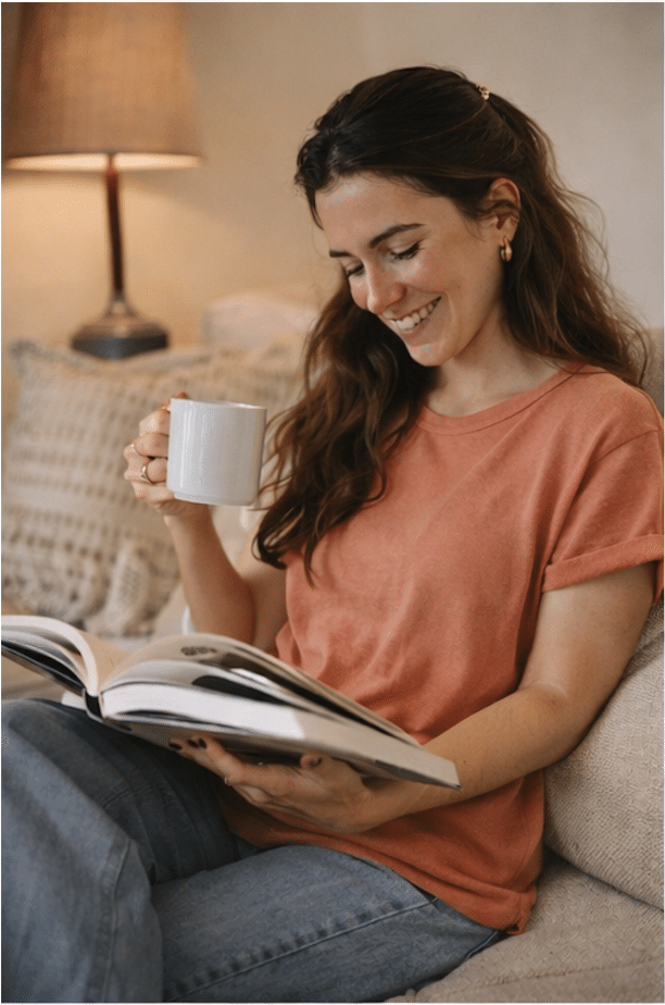 Kim from The Foodie Blog in her kitchen