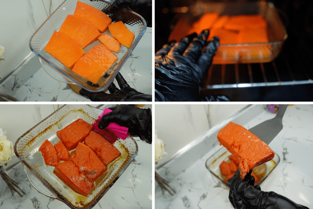 pumpkin dessert baking in the oven