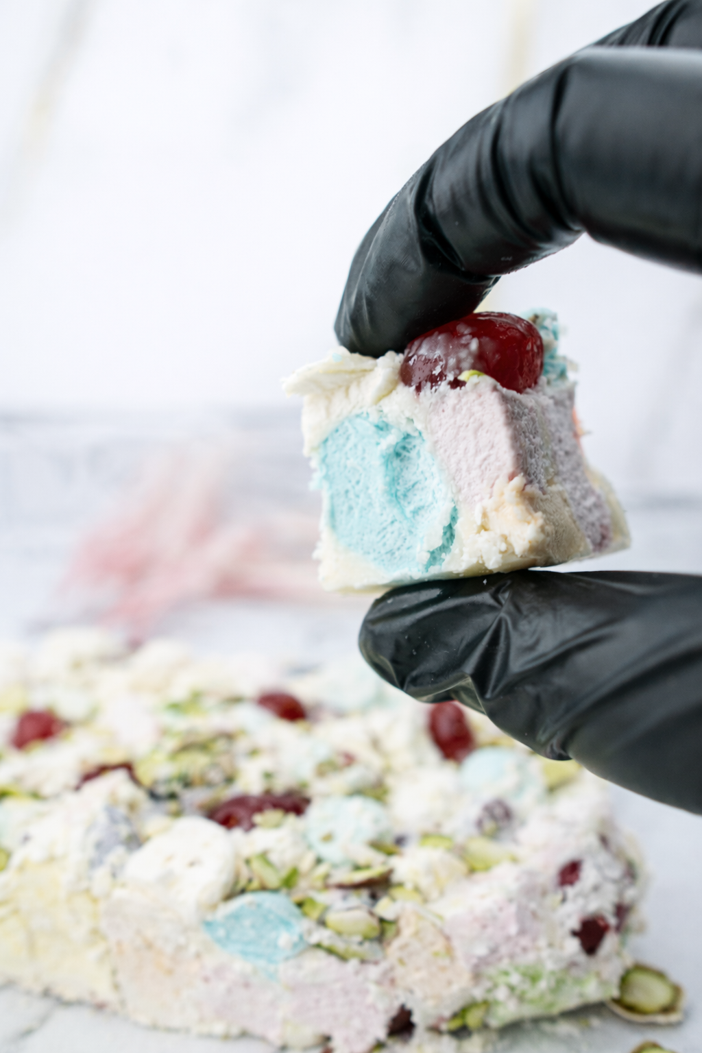 White Christmas Rocky Road Close-Up