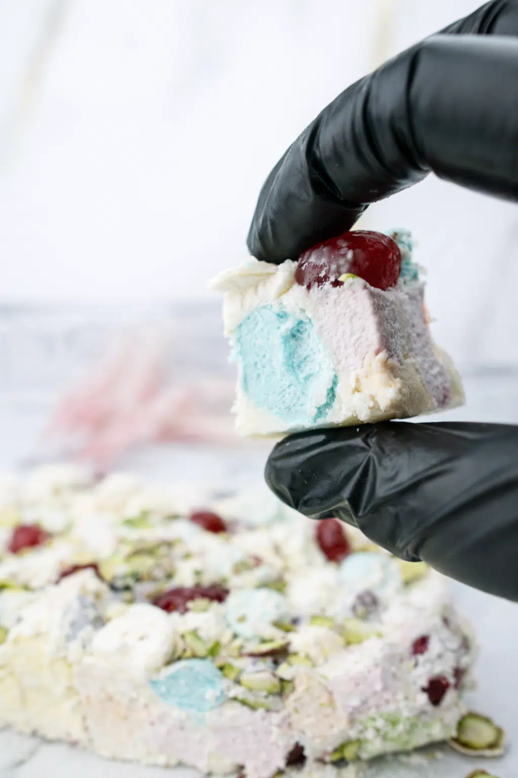 White Christmas Rocky Road Close-Up