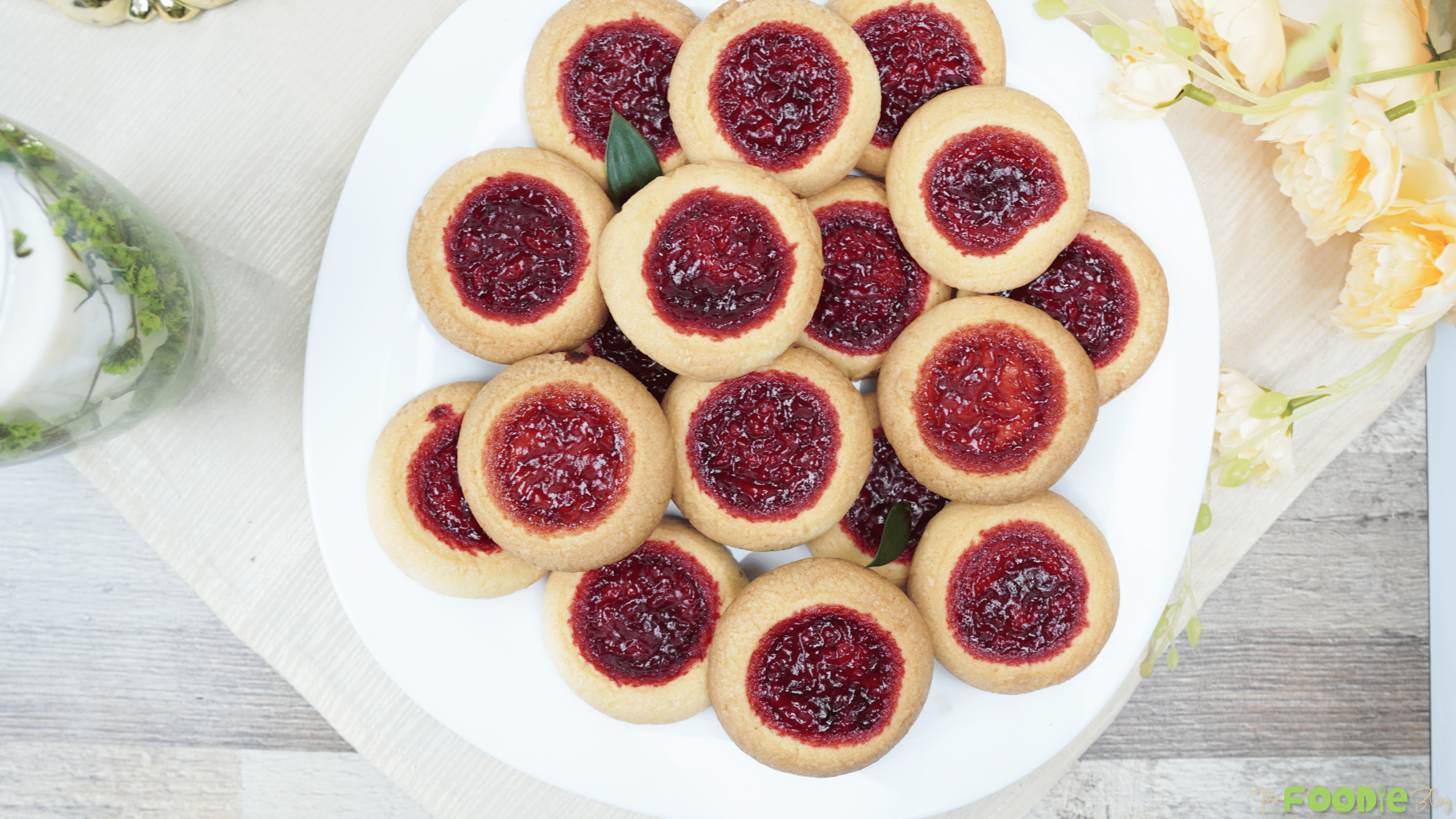 Strawberry Jam Thumbprint CookiesOverhead Plate
