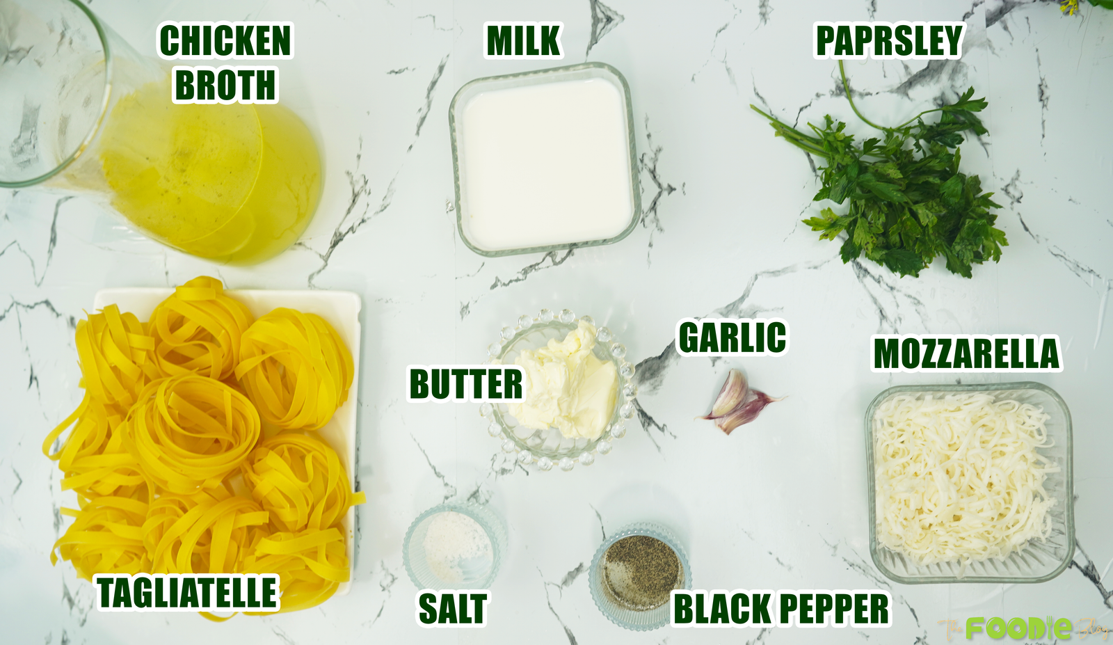 One-Pot Garlic Parmesan Pasta Ingredients
