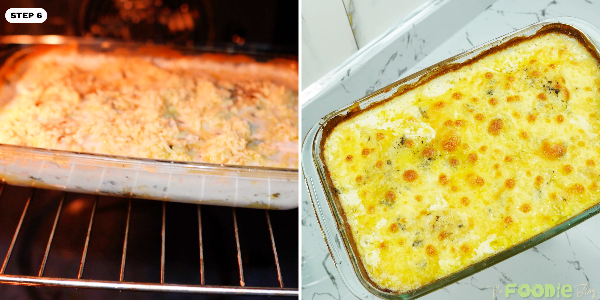 Potatoes au gratin baking in the oven and finished with a golden, bubbly cheese top